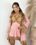 Conjunto Lady Primrose - Camisola + Robe e Calcinha