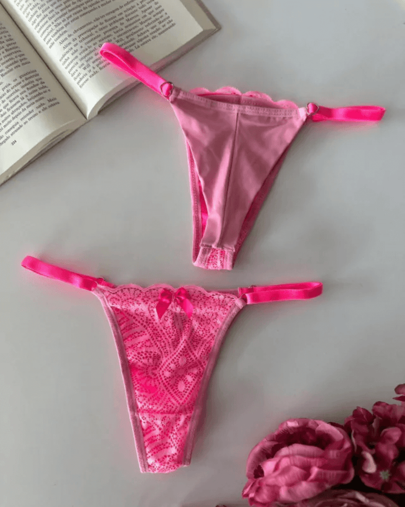 Calcinha Fio Collor - Rosa Dior e Pink Neon