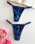 Calcinha Fio com Regulagem - Azul Marinho