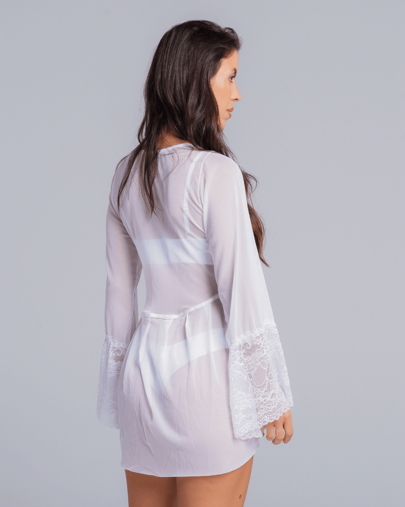 Robe La Rouge em Renda e Tule - Branco